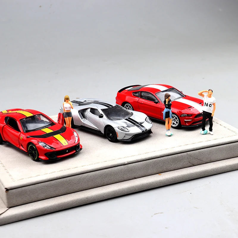 1:64 Diecast Display Case – Triple Parking Space | Suede-Finish Base
