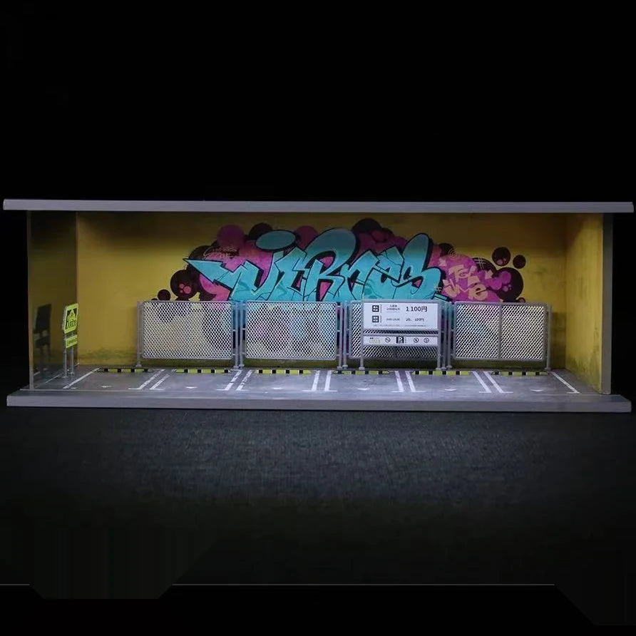 1:64 Diecast Display Case – Mural Street Scenes, Graffiti Wall base