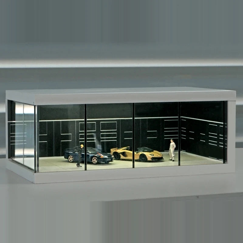 1:64 Diecast Display Case – Parking Lot Scene, Black base