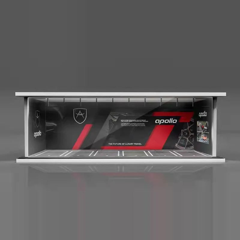1:64 Diecast Display Case – Lit Scene Series, Apollo Showroom base