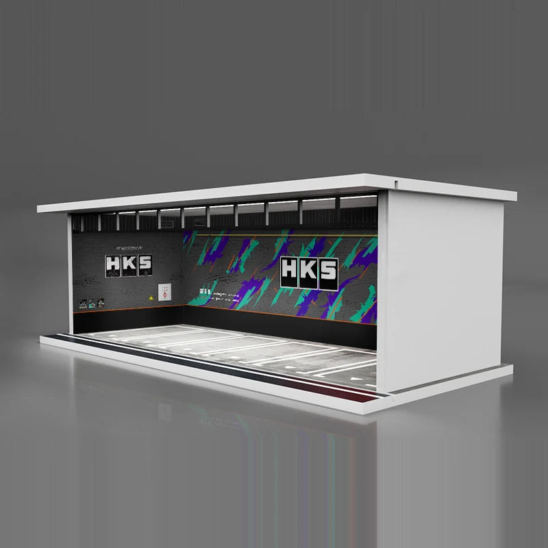 1:64 Diecast Display Case – Lit Scene Series, HKS Showroom base