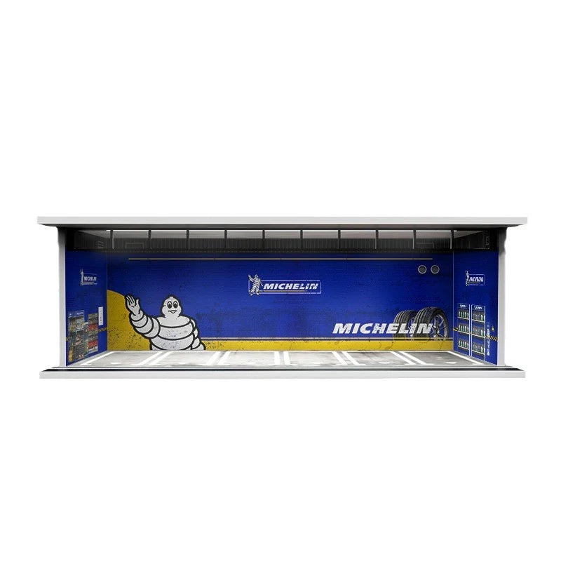 1:64 Diecast Display Case – Lit Scene Series, Michelin Showroom base