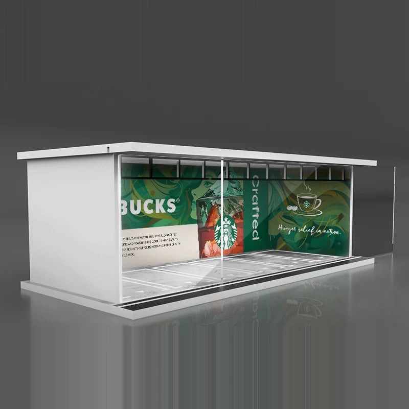 1:64 Diecast Display Case – Lit Scene Series, Starbucks Storefront base