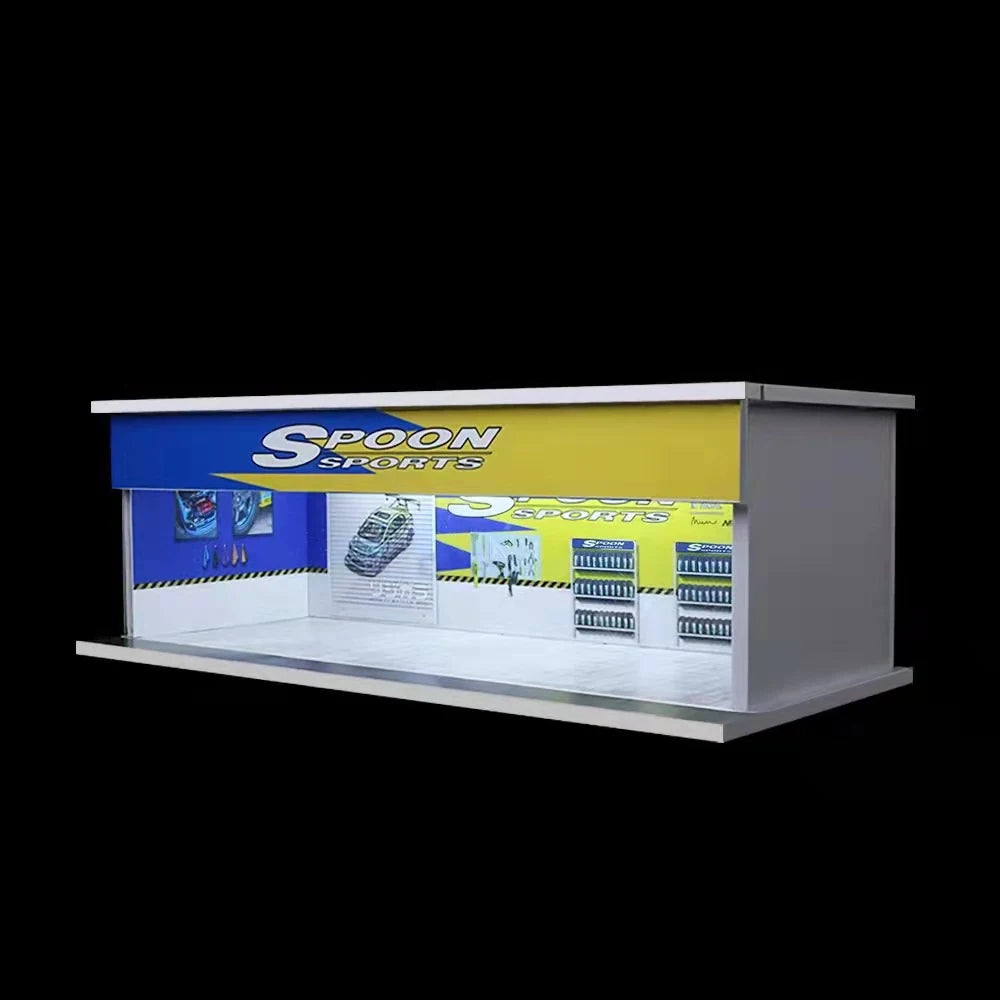 1:64 Diecast Display Case – Lit Scene Series, Spoon Workshop base