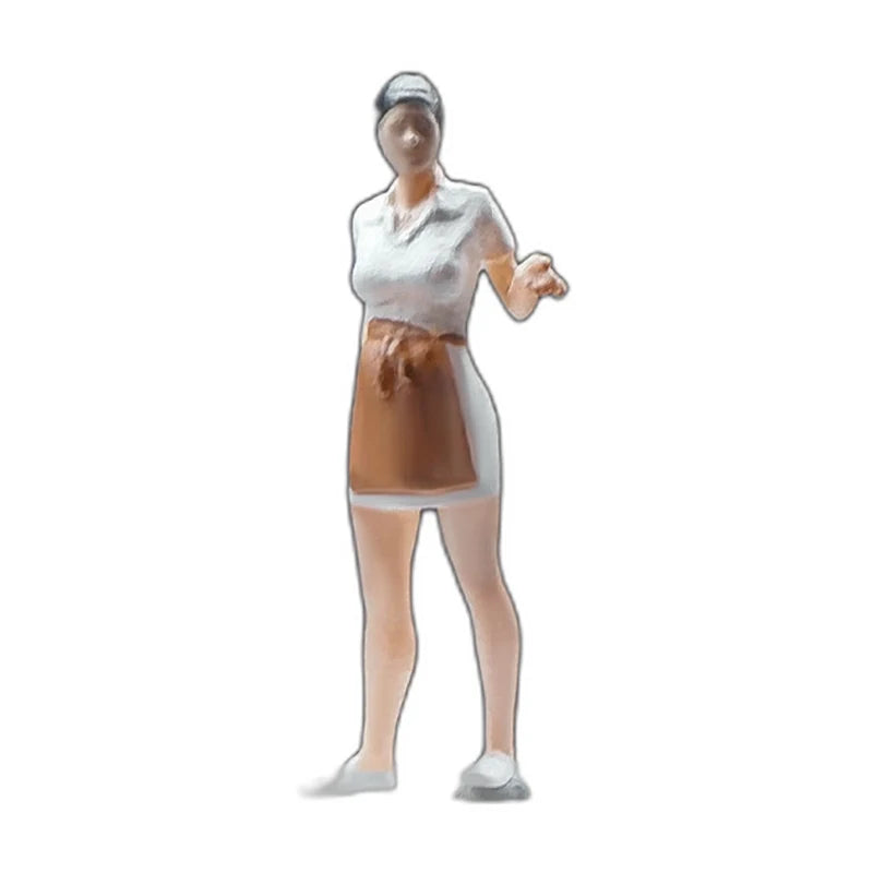 1:64 Miniature Figures – 50 People, Animals & Props, Apron Vendor base