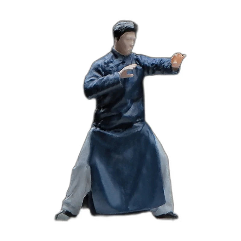 1:64 Miniature Figures – 50 People, Animals & Props, Wing Chun Master – Blue base