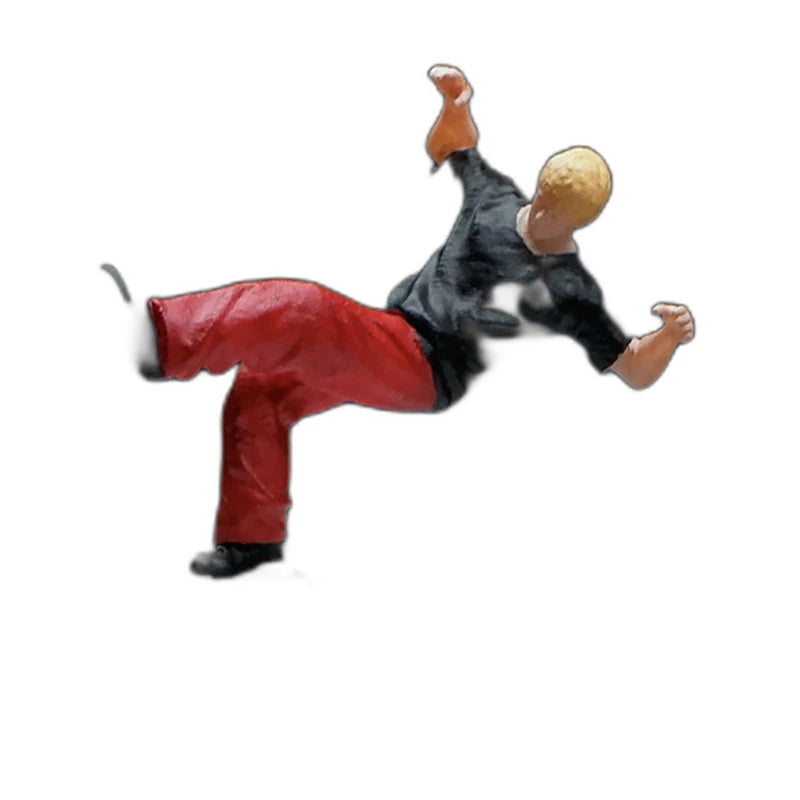 1:64 Miniature Figures – 50 People, Animals & Props, Breakdancer – Black & Red base