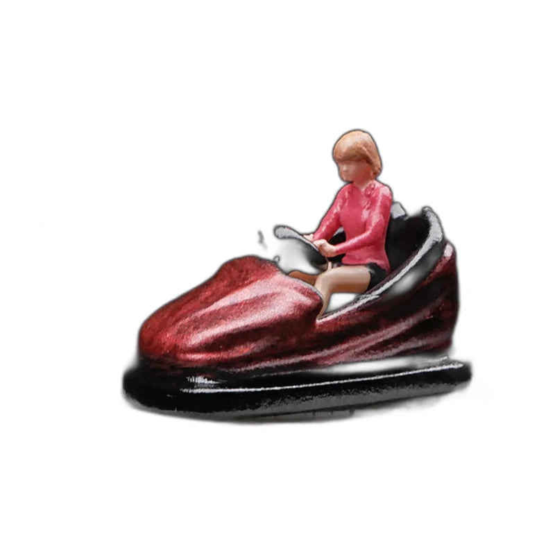 1:64 Miniature Figures – 50 People, Animals & Props, Bumper Car – Red base