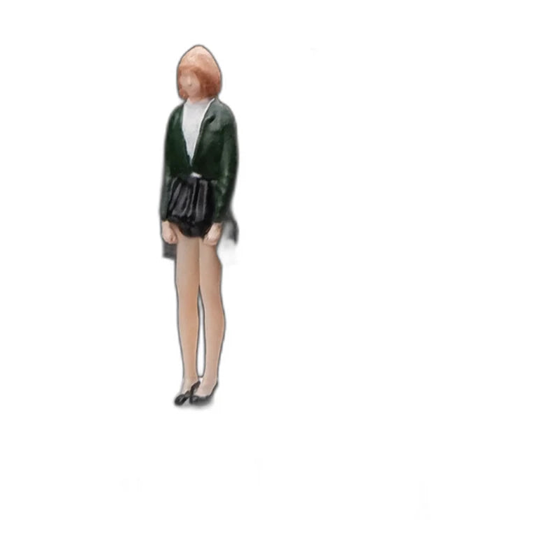 1:64 Miniature Figures – 50 People, Animals & Props, Short Dress – Black base